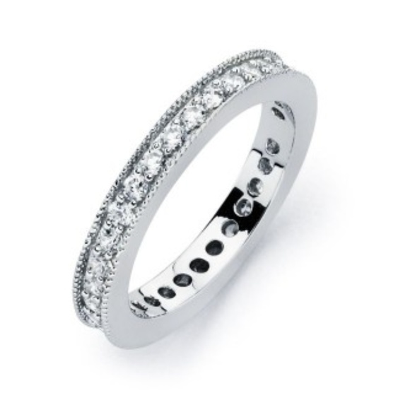 New Sterling Silver Eternity Band Bridal Ring - Picture 1 of 8